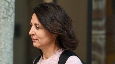 Esther Rockett leaves the Supreme Court in Sydney on Tuesday.