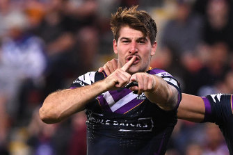 Curtis Scott , seen here playing for the Melbourne Storm last year, was arrested early on Monday. 