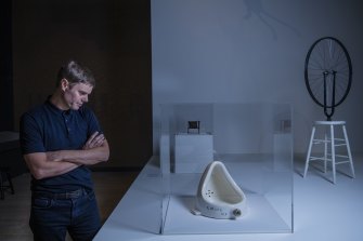 Marcel Duchamp’s Fountain on show at the Art Gallery of NSW in 2019.