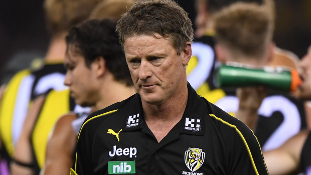 On the prowl: Richmond coach Damien Hardwick was happy with his side's form in comfortable win over Sydney.