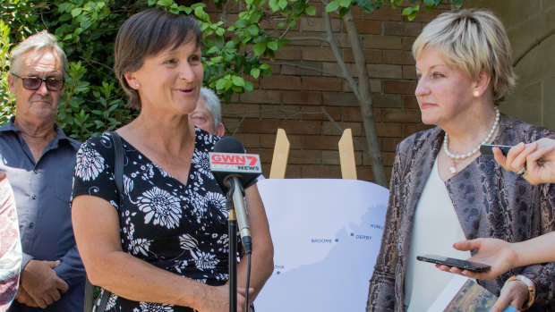 Ms Dowden at the announcement with Agriculture Minister Alannah MacTiernan.