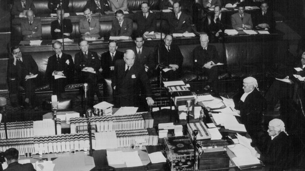 Robert Menzies introduces the anti-Communist bill into the House of Representatives in 1950.