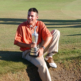 Ben Curtis celebrates with the coveted Open trophy in 2003. 