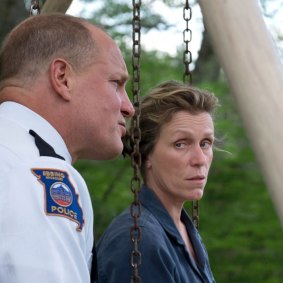 Woody Harrelson and Frances McDormand in <i>Three Billboards Outside Ebbing, Missouri<i>. 