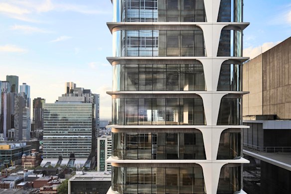 The upper levels of Golden Age’s 130 Little Collins Street tower.