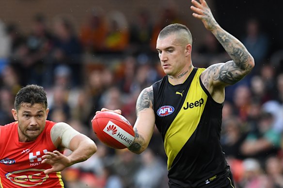 Richmond's Dustin Martin was in fine form against Port.