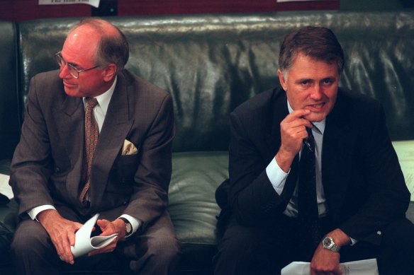 Malcolm Turnbull at the Constitutional Convention, looking less than cosy with John Howard, the monarchist he said “broke the heart of a nation”. 