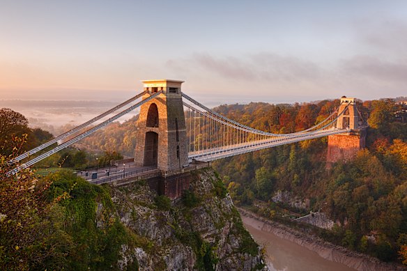 The historic Clifton Suspension Bridge, standing 100 metres above the Avon.