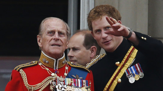 Prince Philip and Prince Harry in 2014