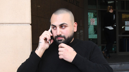 Former Love Machine security guard Joseph Hosri leaves Melbourne Magistrates Court on Monday.
