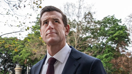 Ben Roberts-Smith outside the Federal Court in Sydney on Tuesday.