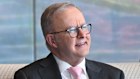 Prime Minister Anthony Albanese during a meeting with Chinese Communist Party official Chen Jining in Shanghai on Sunday.
