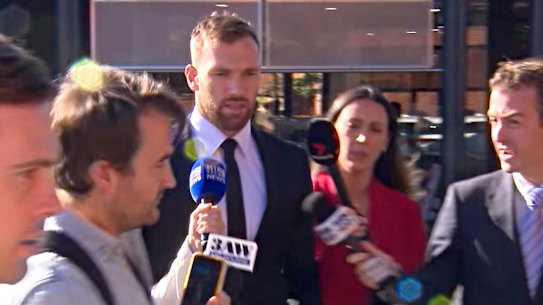 Noah Balta outside court in Albury.