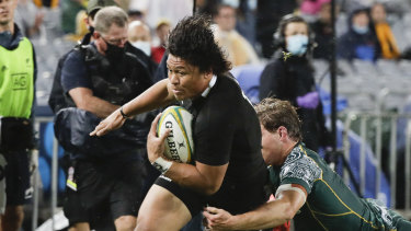 Caleb Clarke and the All Blacks flogged the Wallabies.