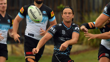 Matt Moylan at Sharks training.