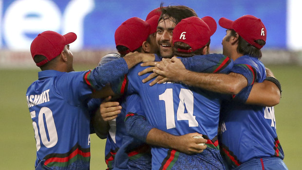 Magnificent: File photo of Afghani cricketers, who have pulled of a remarkable T20 victory over Ireland.