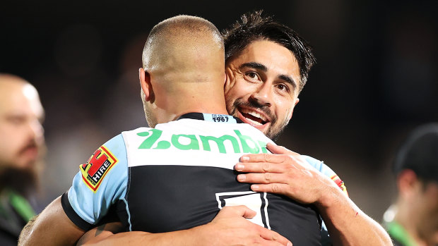 Shaun Johnson celebrates his game-winning field goal against the Panthers on Friday night.