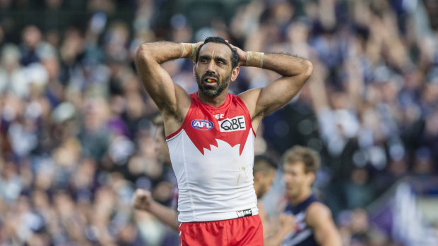 Adam Goodes was subjected to racism from rival fans in the final years of his career.