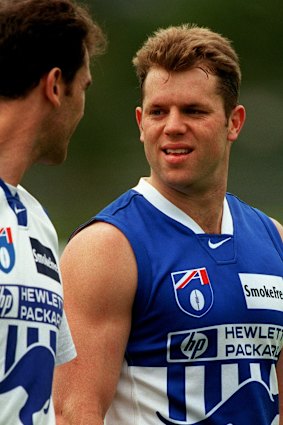 Roo boys: Glenn Archer (right) with Wayne Carey in their playing days.