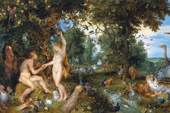 According to John Carroll, there is an invisible thread of guilt in modern society that began with the Christian original sin, seen here in  The Garden of Eden with the Fall of Man by the Flemish painter Pieter Paul Rubens.