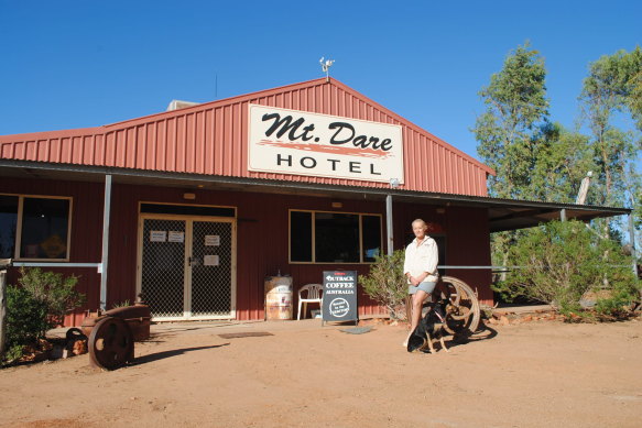Shaynee Scott outside Australia’s most isolated pub.