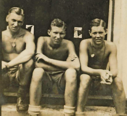 Reg Chard (right) has never joined an Anzac Day march or Remembrance Day service.
