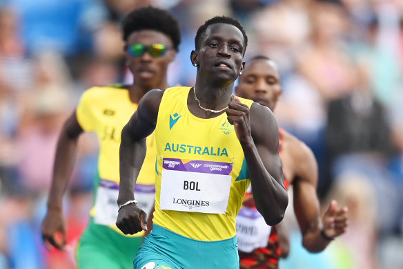 Peter Bol in action at the Commonwealth Games.