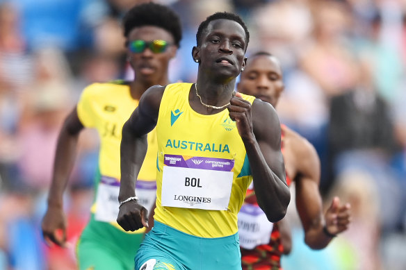 Peter Bol in action at the Commonwealth Games.