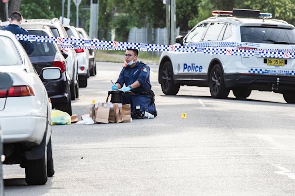 Investigators remained on the scene at Fairfield on Thursday morning following the first of three shootings in Sydney’s south-west.