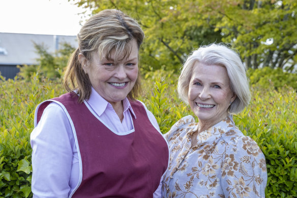 Robyn Nevin (right) plays Joan, a pillar of a country community, with Genevieve Lemon in The Appleton Ladies’ Potato Race.