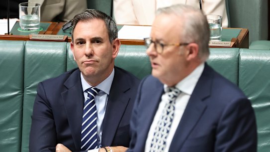 Treasurer Jim Chalmers and Prime Minister Anthony Albanese.