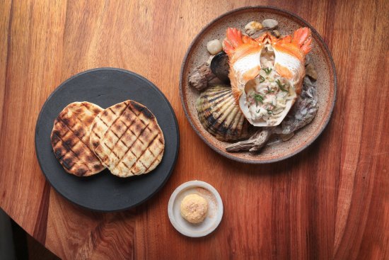 Spanner crab and charred flatbread at Matilda 159 Domain restaurant in South Yarra, Melbourne. Pic Simon Schluter.