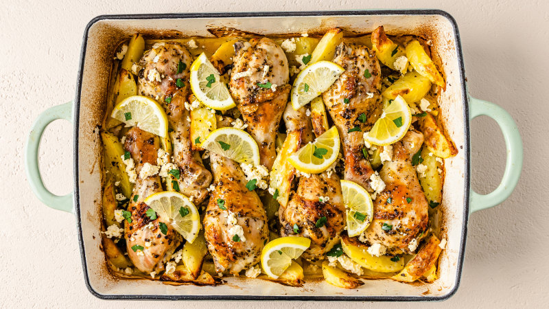 This $10 lemony chicken one-tray wonder is your new go-to family dinner