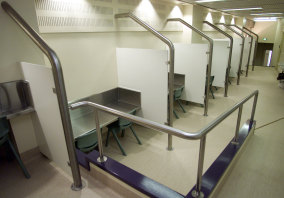Injecting room of Australia's first medically supervised heroin injection room in Kings Cross, 2001. 