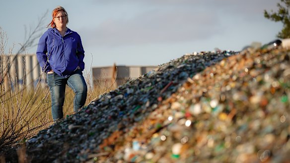 Caitlin Miller, who is at a loss what to do about tonnes of glass she says was dumped on her Bywong property by her father, and has turned to crowdfunding.