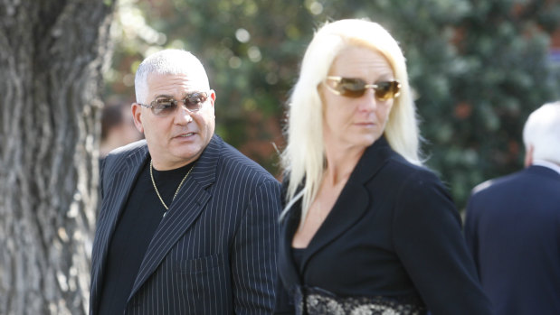 Mick Gatto with Nicola Gobbo photographed at a funeral in 2008.
