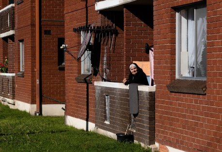 A resident of Fairfield enjoys the sun during Sydney’s lockdown.  