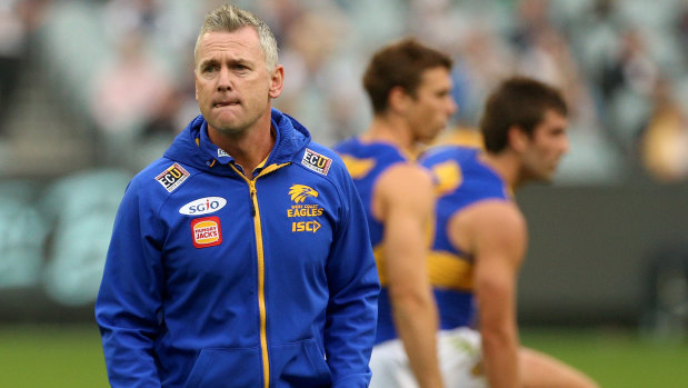 On the up: West Coast coach Adam Simpson says his team are starting to find their place in the AFL pecking order.