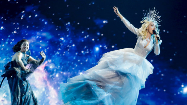 Kate Miller-Heidke's dazzling aerial display at the 64th Eurovision Song Contest. 