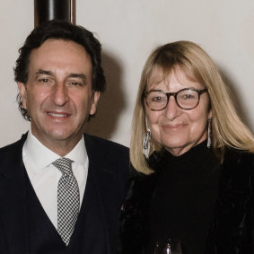 Stan and Judy Sarris at a social event in 2019.