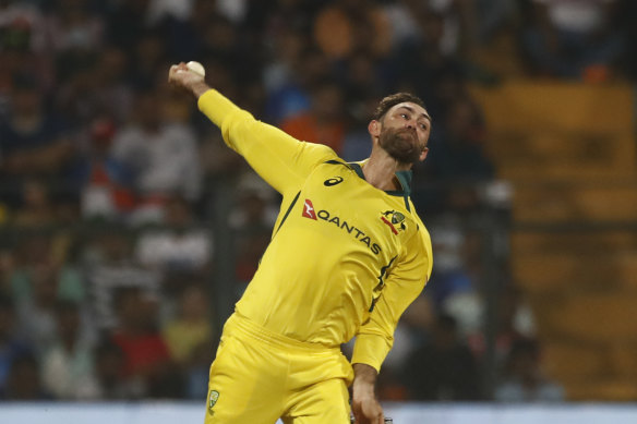 Glenn Maxwell bowling in Mumbai before missing the last two one-day matches.