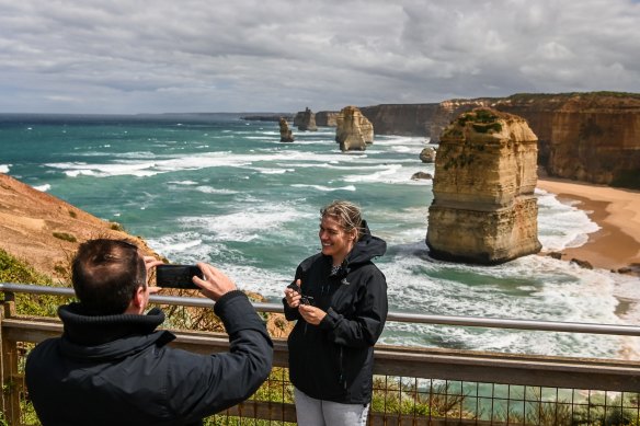 Victorians enjoying the sites and tourist towns of their own state after months of tough lockdown restrictions.
