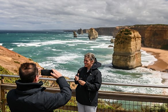 Victorians enjoying the sites and tourist towns of their own state after months of tough lockdown restrictions.
