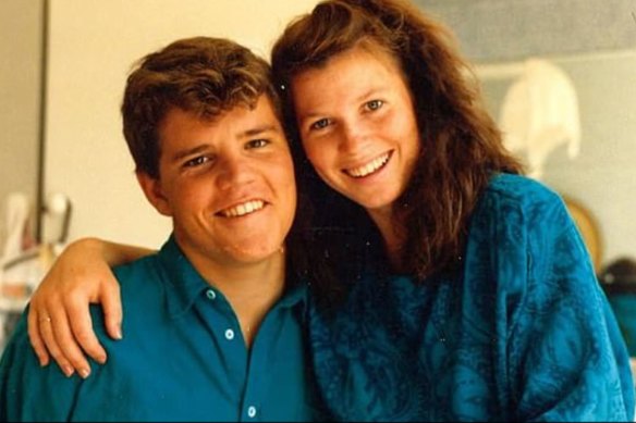 The Prime Minister back in the day. Scott Morrison and wife Jenny in 1985. 