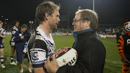 Brett Hodgson and Tom Raudonikis in 2008.