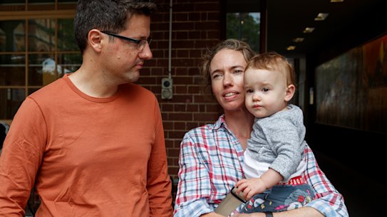 Alex Mackay and Jess Miller with their daughter Joanna outside SDN Ultimo.