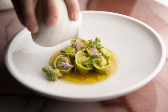 Pork and prawn cappelletti at Lana in Sydney.