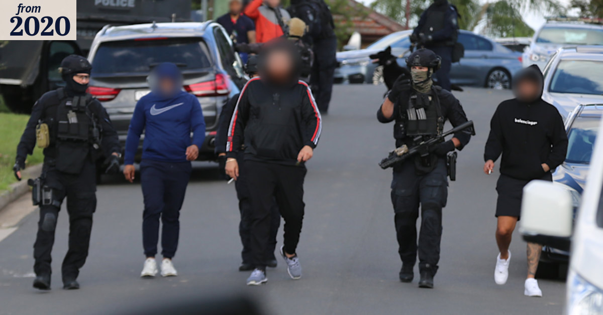 Comancheros bikie boss amongst eight arrested as weapons, drugs and ...