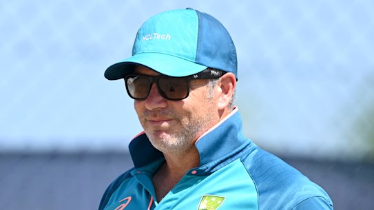 Brad Hodge working as an assistant coach for Australia.