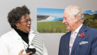 Prince Charles with Barbados Prime Minister Mia Mottley at COP26 earlier this month.